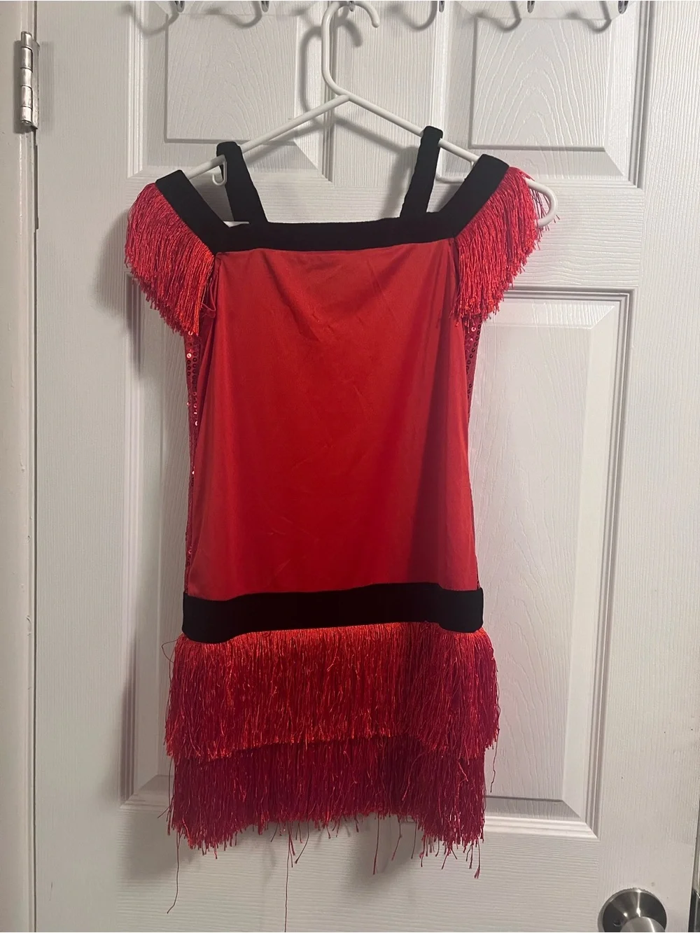 Authentic Kids Red Sequin Fringe Kids Costume Dress
